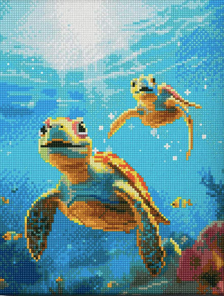 Книга Алмазная мозаика Черепашки в океане (40х30 см) | SOVABOOKS