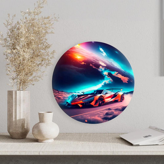 Круглая картина по номерам Гоночная машина