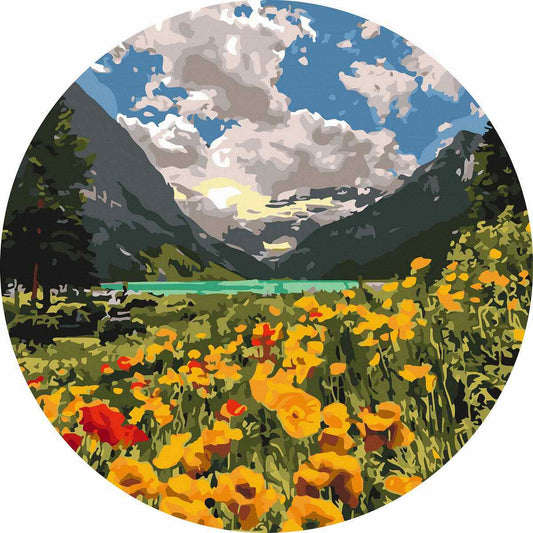 Круглая картина по номерам Величественные Альпы