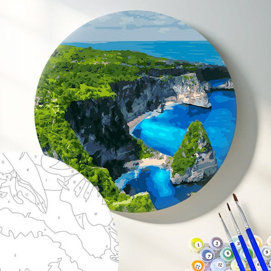 Круглая картина по номерам Вид с воздуха