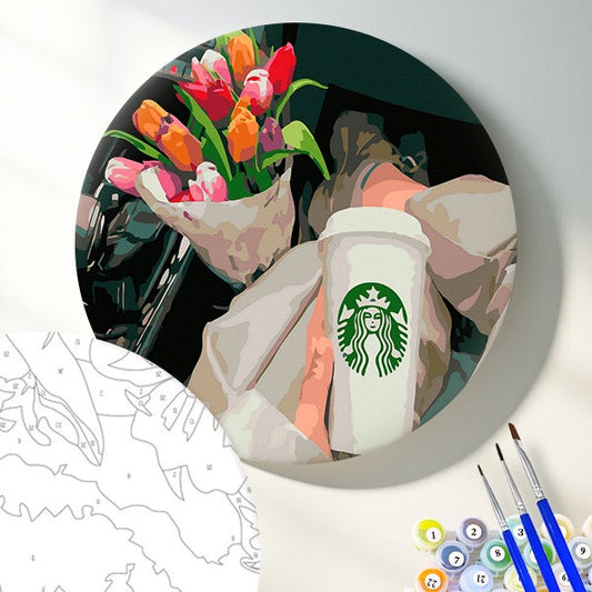 Круглая картина по номерам Дорожные аксессуары