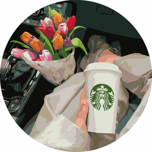 Круглая картина по номерам Дорожные аксессуары