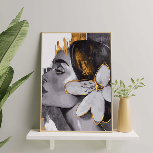 Картина по номерам Девушка Лилией