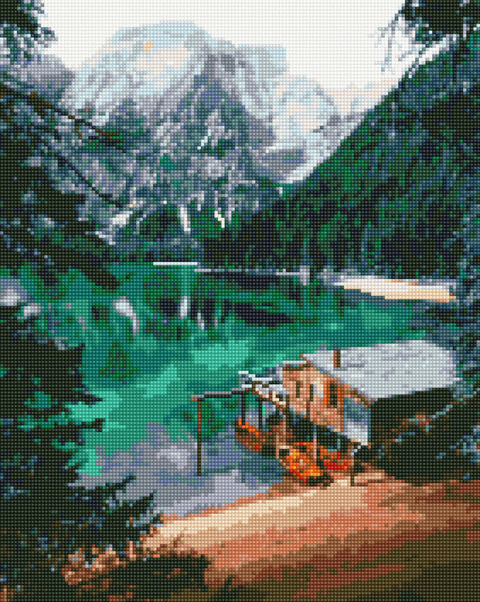 Алмазная мозаика Изумрудное озеро (40х50)