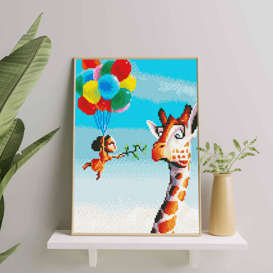 Алмазная мозаика Жираф и девочка (30x40)