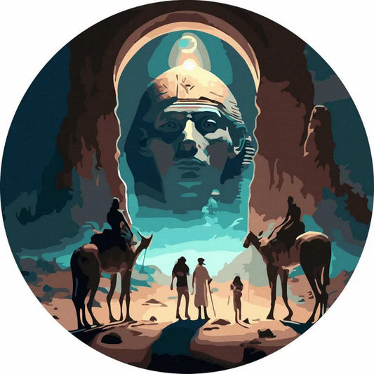 Круглая картина по номерам Сфинкс Египта