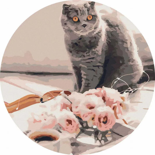 Круглая картина по номерам Британский фаворит