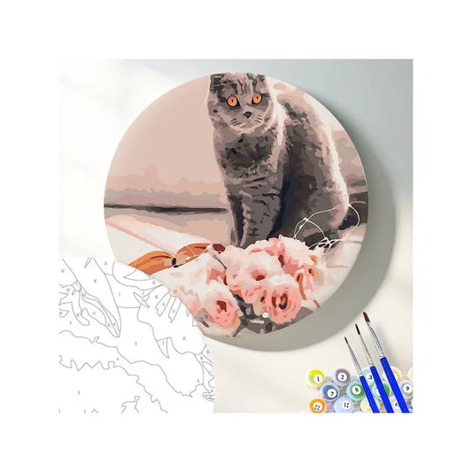 Круглая картина по номерам Британский фаворит