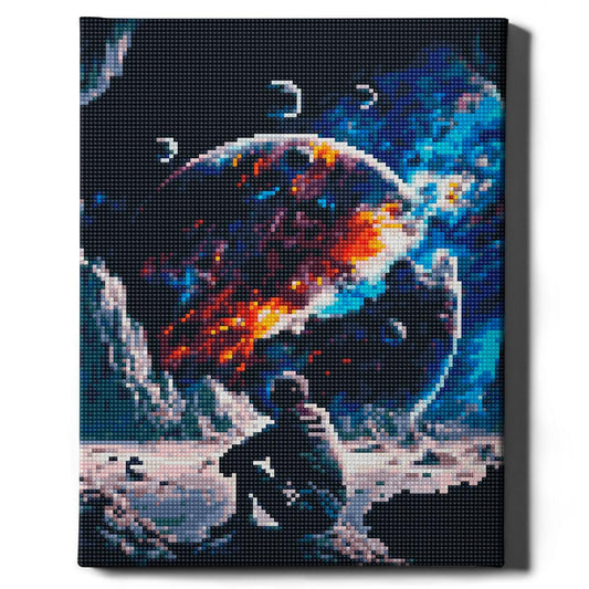 Алмазная мозаика Астронавт на Луне (40x30)