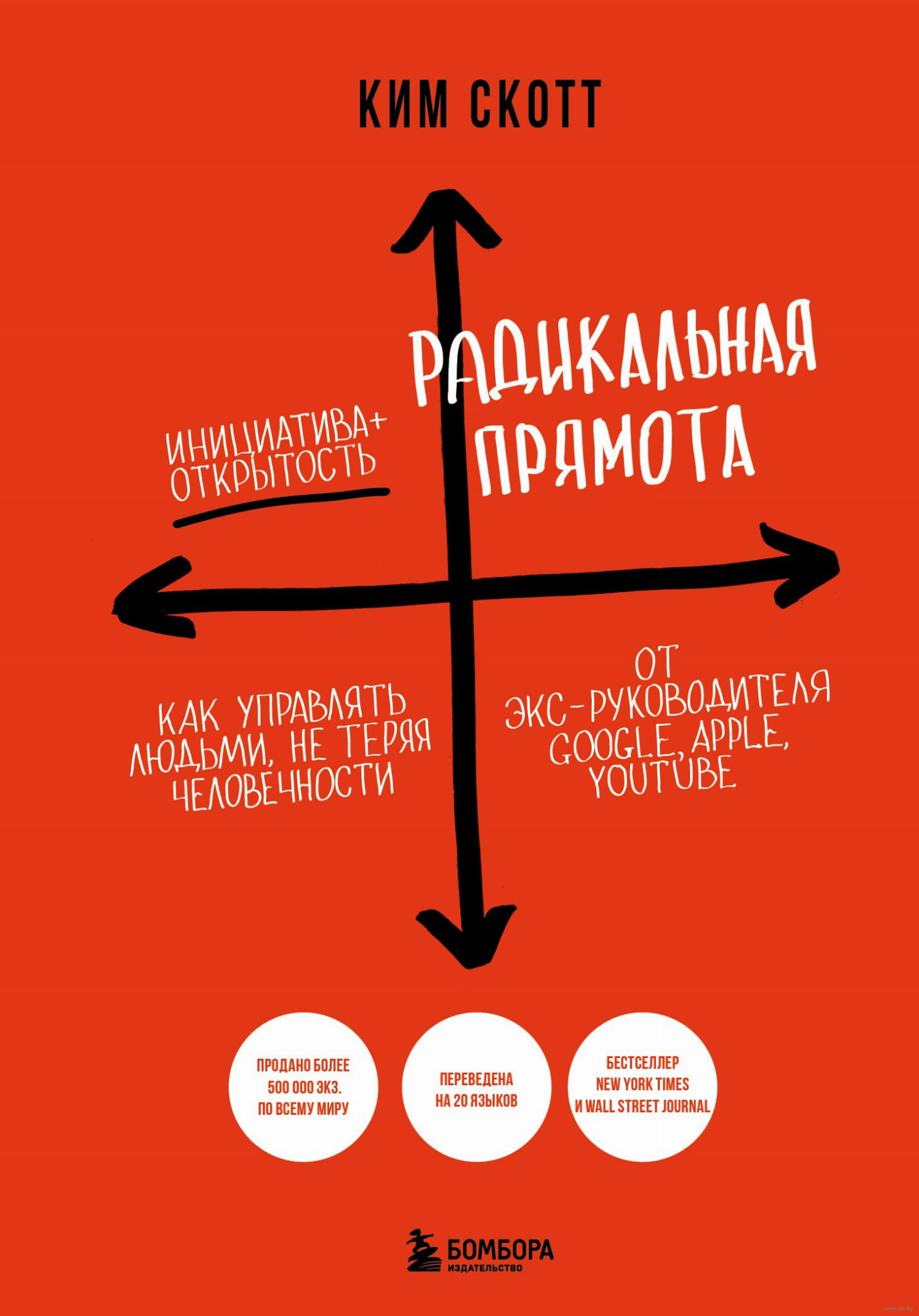 Обложка книги "Радикальная прямота" от Sovabooks, психологическая нон-фикшн литература о людском управлении и честности.