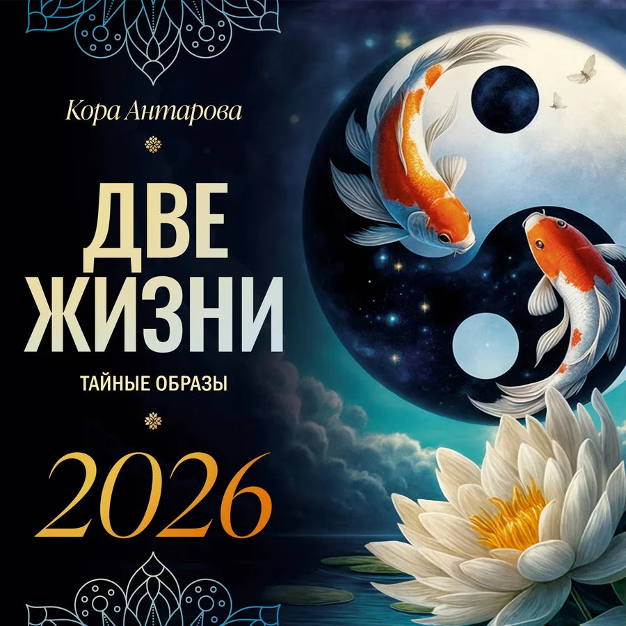 Закладка для книги Sovabooks "Две жизни: тайные образы" на 2026 год, украшенная изображением с обложки.