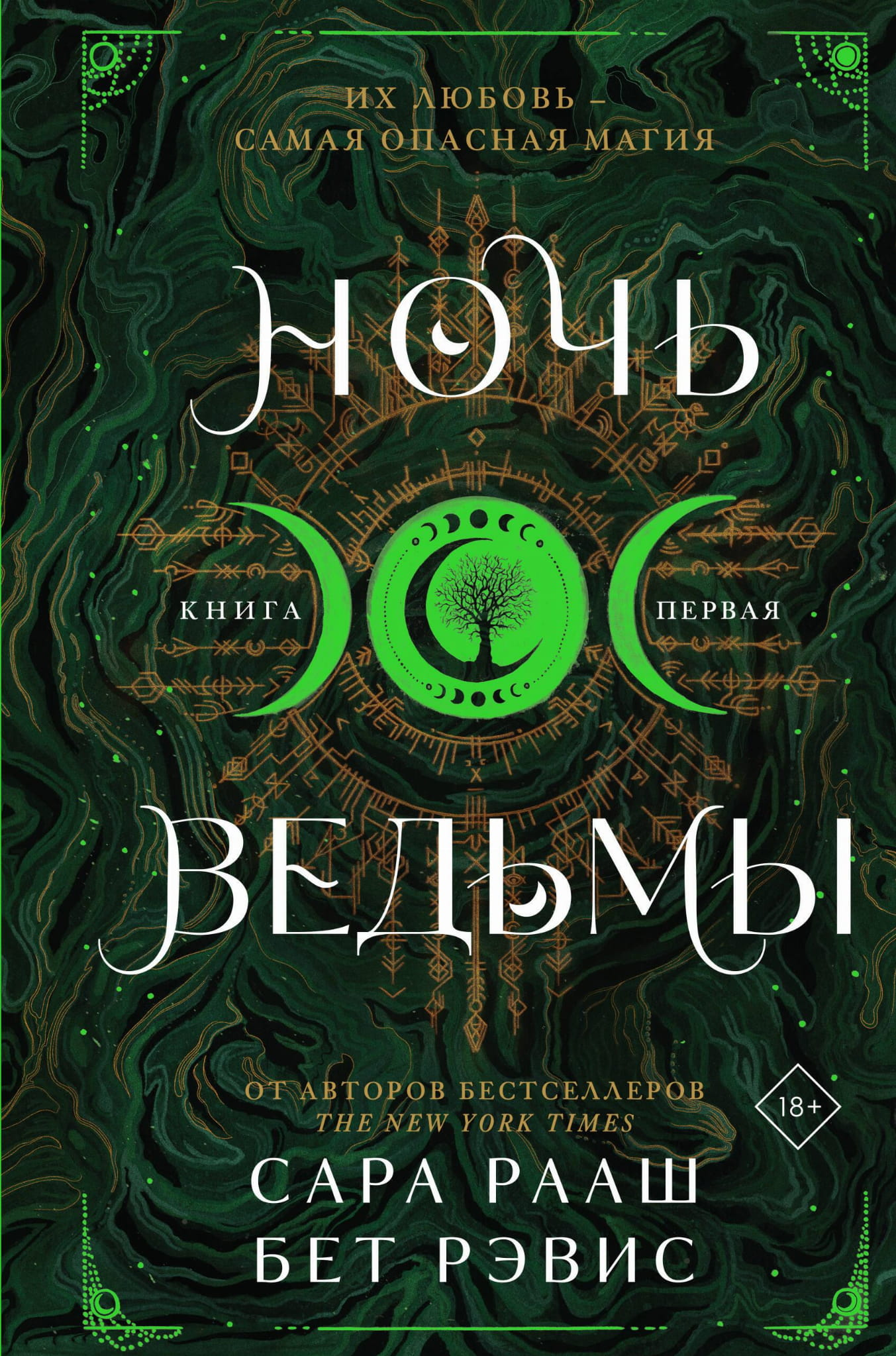 Обложка книги "Ночь ведьмы" от SOVABOOKS, фантастический роман с мистическим изображением на темном фоне.
