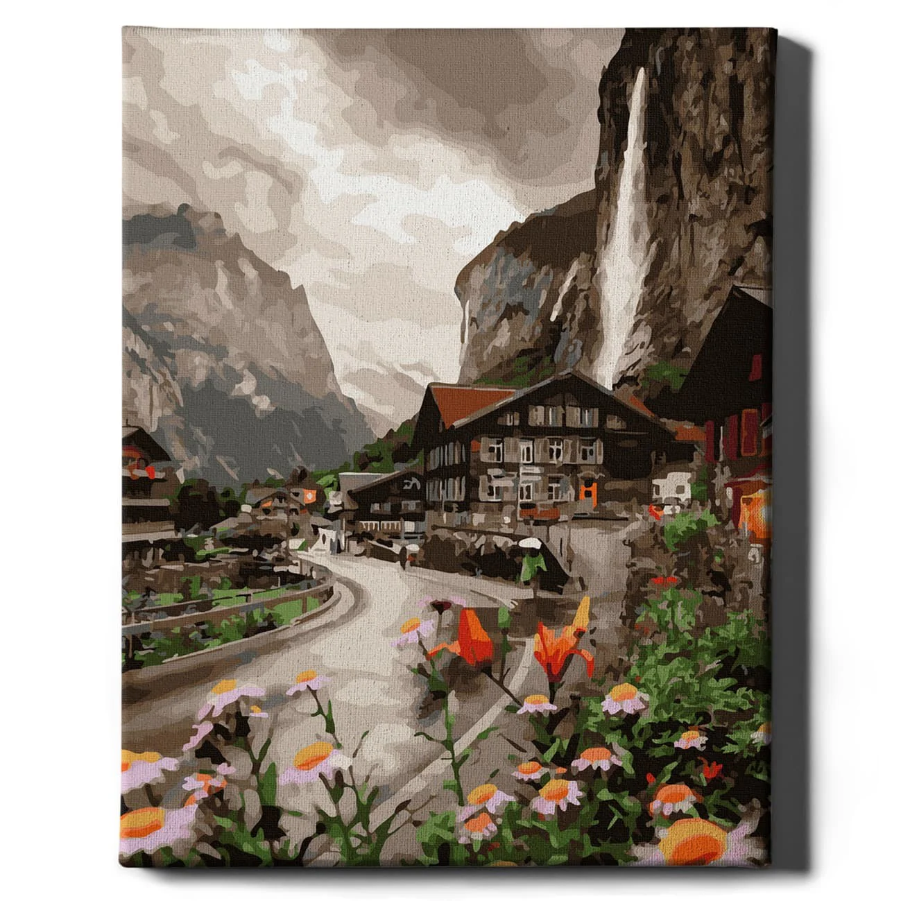 Картина по номерам Дождь в горах от Sovabooks, художественный набор для творчества и рукоделия, изображение гор и дождя
