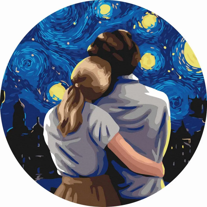 Круглая картина по Вечер с звездами от Sovabooks, набор для творчества искусство и ремесла, изображение ночного неба и звезд