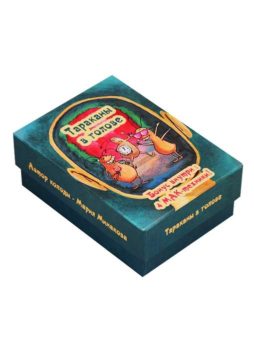 Метафорические карты Тараканы в голове Sovabooks для психологических практик, включает карты и брошюру, изображение на фоне.