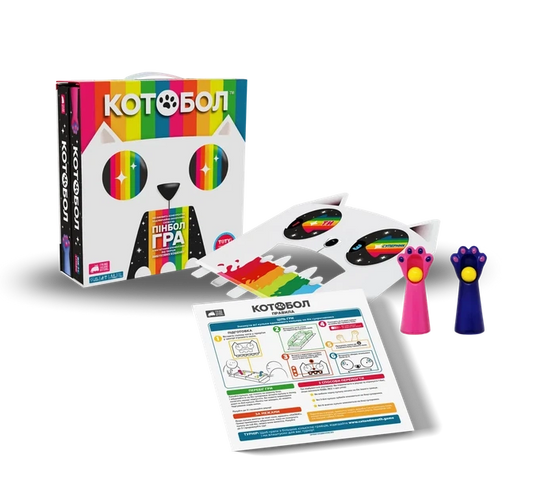 Настільна гра "Котобол" для дітей, ігри для розвитку логіки та уяви, ігровий набір Sovabooks