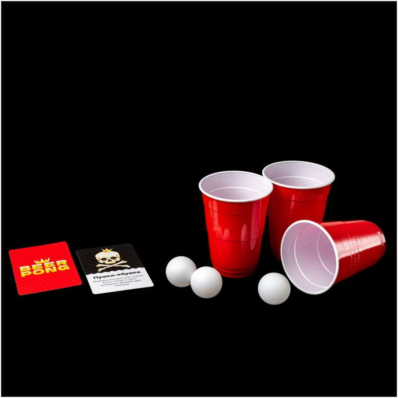 Настольная игра Beer Pong Королевский от SOVABOOKS для вечеринок и развлечений, включает стаканы и мячики