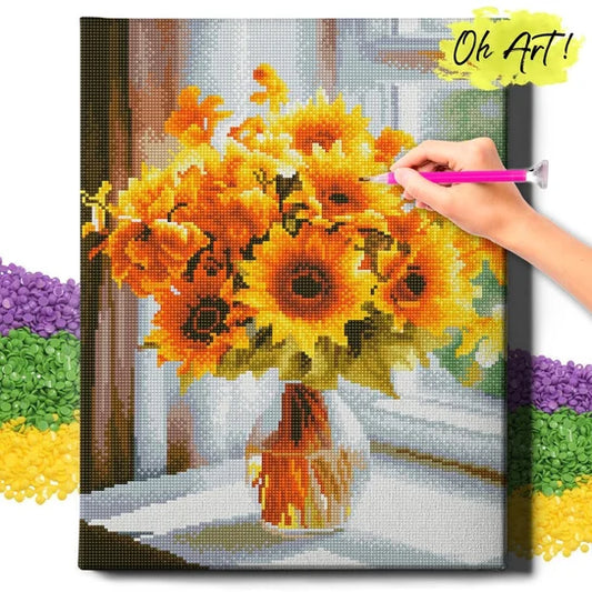 Алмазная мозаика Подсолнухи (40х50)