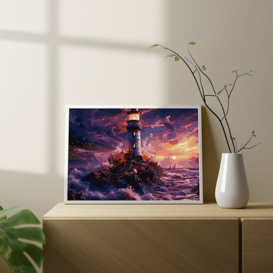 Картина по номерам Маяк во время шторма