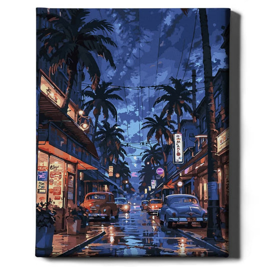 Картина по номерам Ночь и пальмы