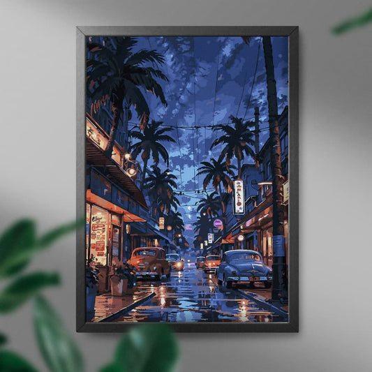 Картина по номерам Ночь и пальмы