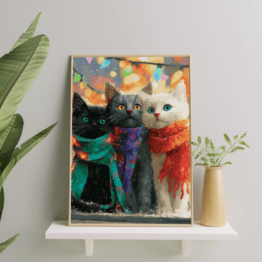 Картина по номерам Рождественские котята