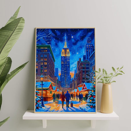 Картина по номерам Рождественский Манхэттен