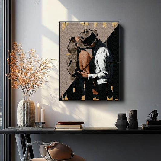 Картина по номерам Искусство страсти ( золотая краска)