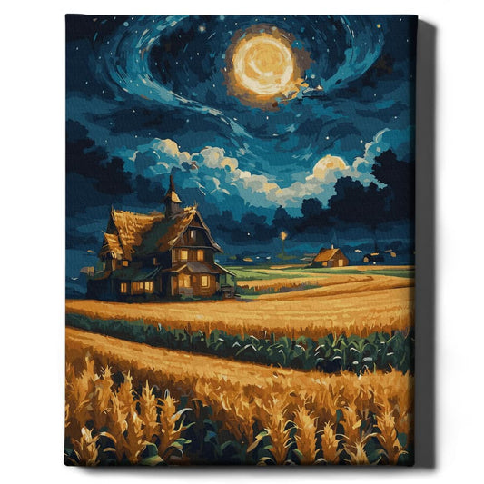 Картина по номерам Золотые ночи ( золотая краска)