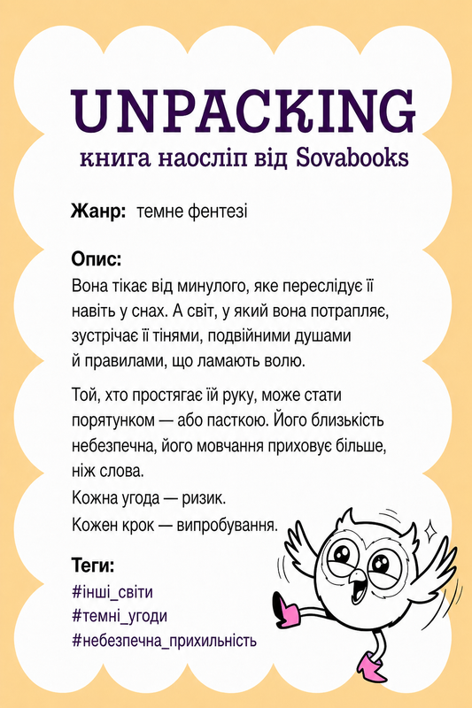 UNPACKING книга наосліп від SOVABOOKS -  темне фентезі