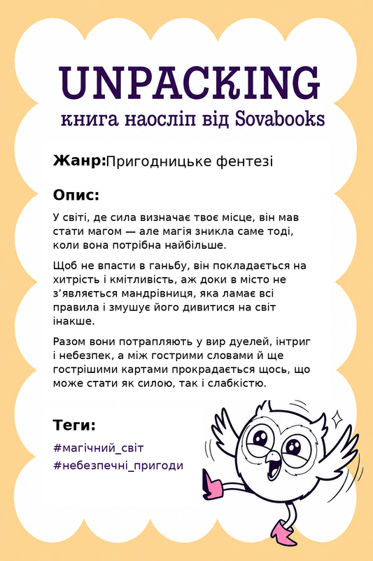 UNPACKING книга наосліп від SOVABOOKS -  Пригодницьке фентезі