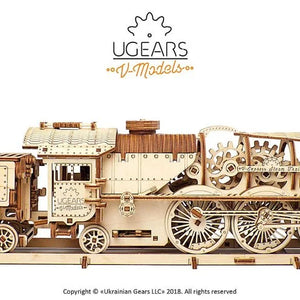 Механический деревянный конструктор «Локомотив с угольным тендером»