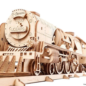 Механический деревянный конструктор «Локомотив с угольным тендером»