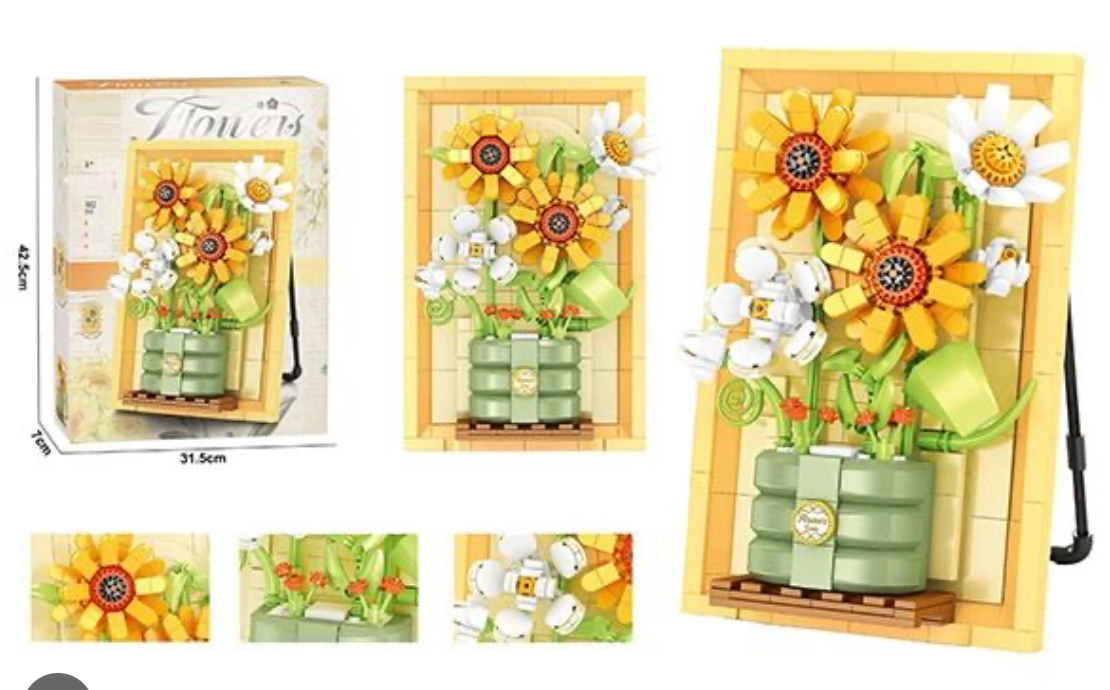 Конструктор «Цветы в вазе» — объемная картина из 562 элементов