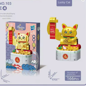 Конструктор «Золотой Манэки-нэко» (166 деталей) — символ удачи и стильный подарок