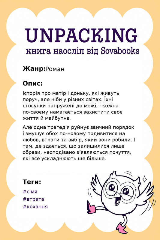 UNPACKING книга наосліп від SOVABOOKS -  Роман