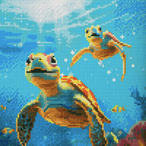 Книга Алмазная мозаика Черепашки в океане (40х30 см) | SOVABOOKS