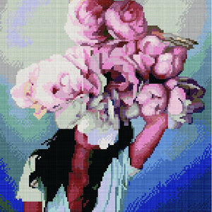 Книга Алмазная мозаика Дама с цветами (40х50 см) | SOVABOOKS