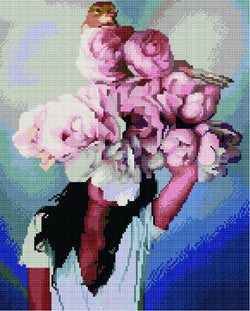 Книга Алмазная мозаика Дама с цветами (40х50 см) | SOVABOOKS