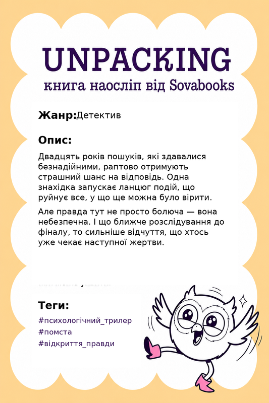 UNPACKING книга наосліп від SOVABOOKS -  Детектив
