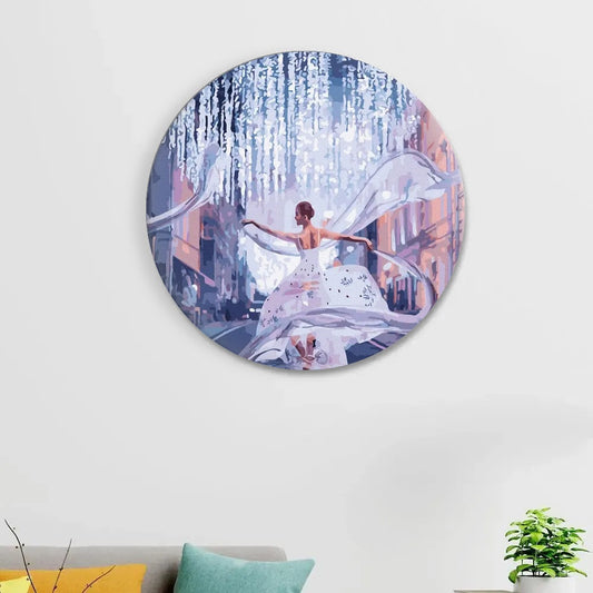 Круглая картина по номерам Балетник