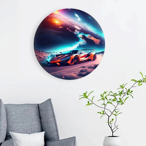 Круглая картина по номерам Гоночная машина