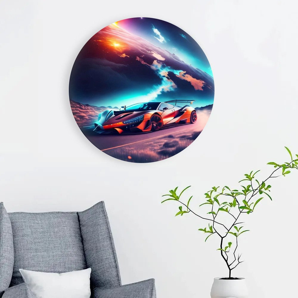 Круглая картина по номерам Гоночная машина