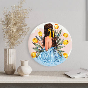 Круглая картина по номерам История тюльпанов