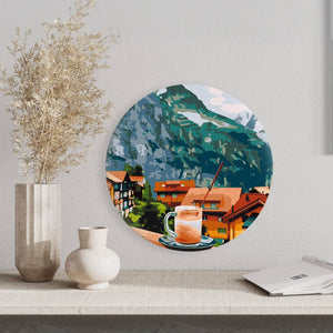 Круглая картина по номерам Капучино