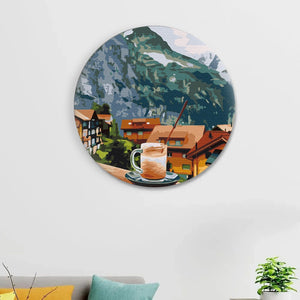 Круглая картина по номерам Капучино