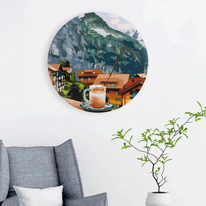 Круглая картина по номерам Капучино