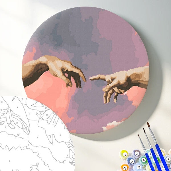 Круглая картина по номерам Рука Адама