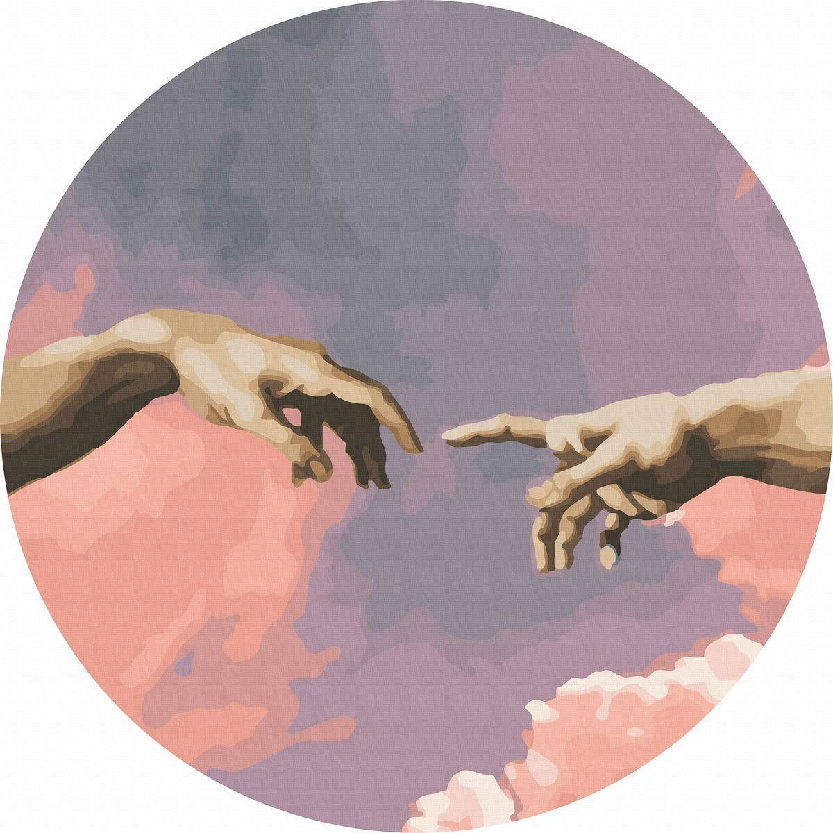 Круглая картина по номерам Рука Адама