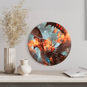 Круглая картина по номерам Дракон